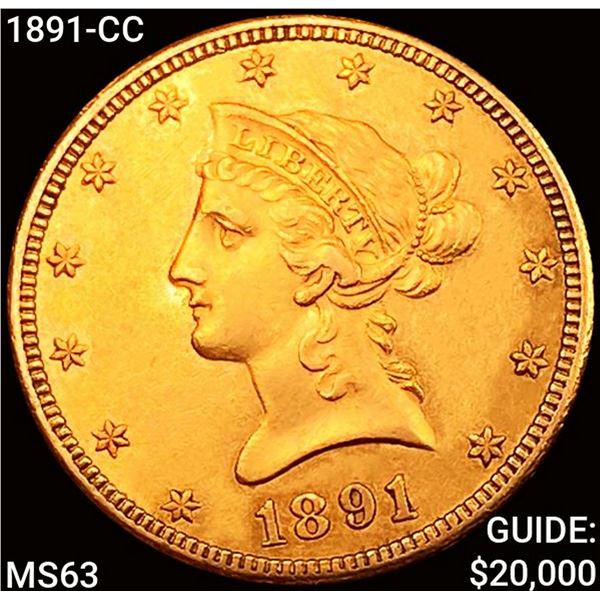 1891-CC $10 Gold Eagle CHOICE BU