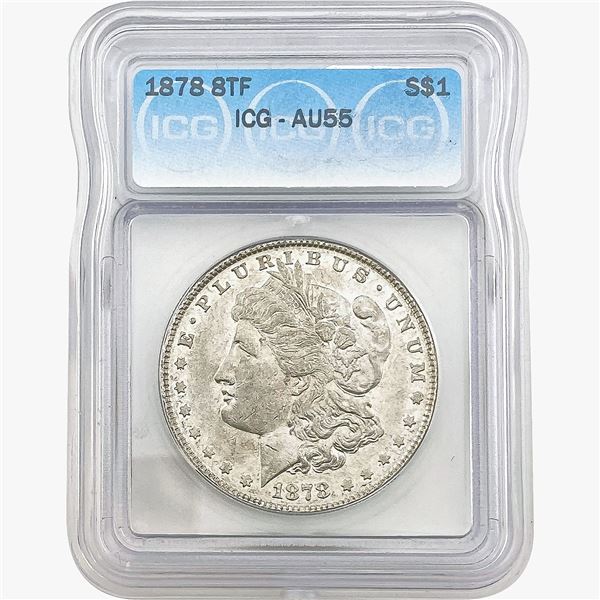 1878 8TF Morgan Silver Dollar ICG AU55