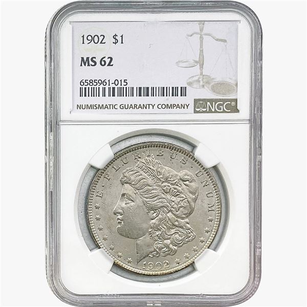 1902 Morgan Silver Dollar NGC MS62