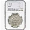Image 1 : 1902 Morgan Silver Dollar NGC MS62