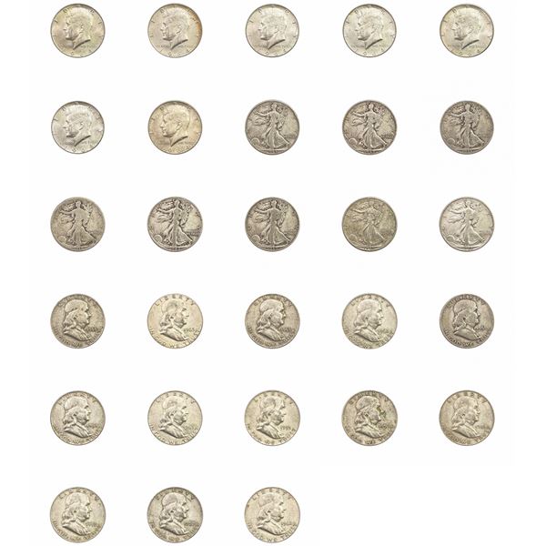 1918-1964 US 90% Silver Half Dollar Lot [28 Coins]