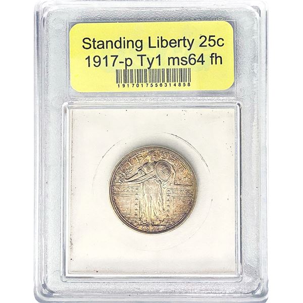 1917 T1 Standing Liberty Quarter USCG MS64 FH
