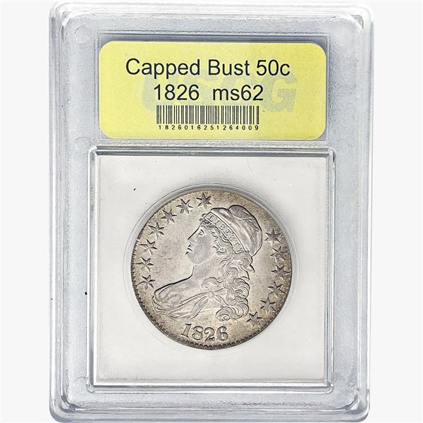 1826 Capped Bust Half Dollar USCG MS62