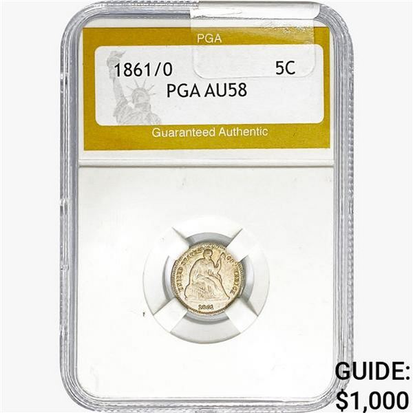 1861/0 Seated Liberty Nickel PGA AU58