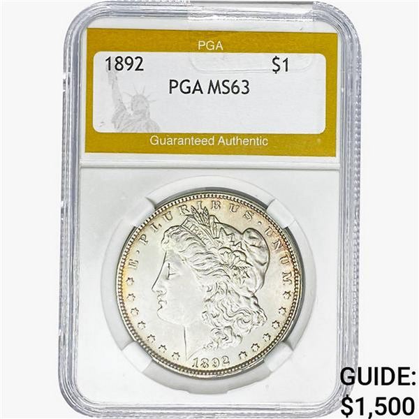 1892 Morgan Silver Dollar PGA MS63