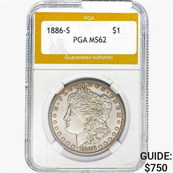 1886-S Morgan Silver Dollar PGA MS62