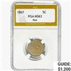 Image 1 : 1867 Shield Nickel PGA MS63 RAYS