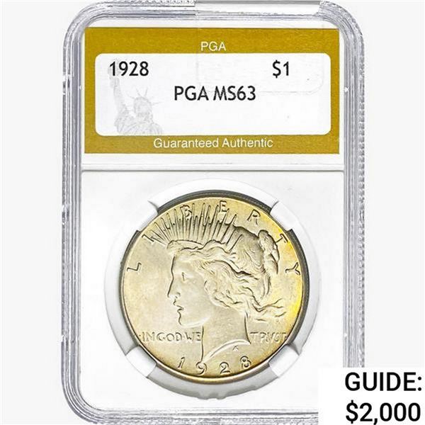 1928 Silver Peace Dollar PGA MS63
