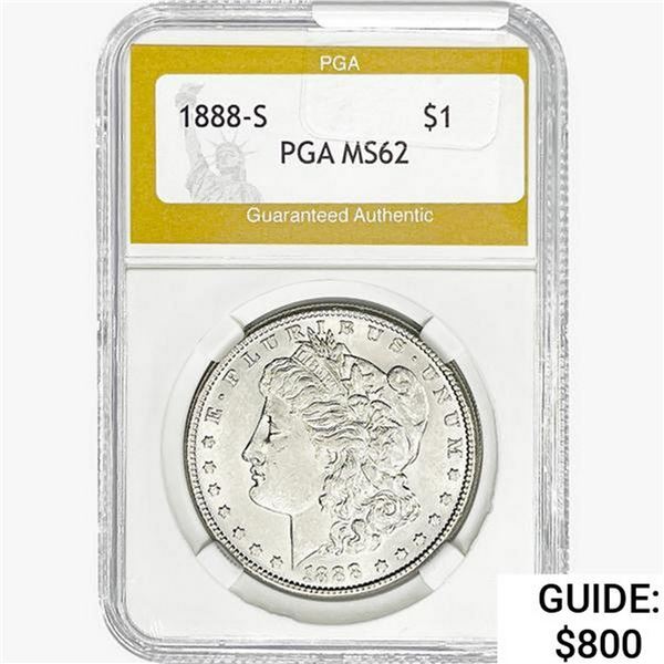 1888-S Morgan Silver Dollar PGA MS62