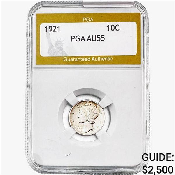 1921 Mercury Silver Dime PGA AU55