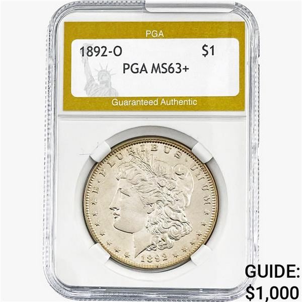 1892-O Morgan Silver Dollar PGA MS63+