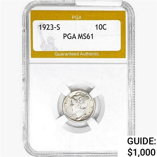 1923-S Mercury Silver Dime PGA MS61