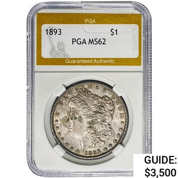 1893 Morgan Silver Dollar PGA MS62