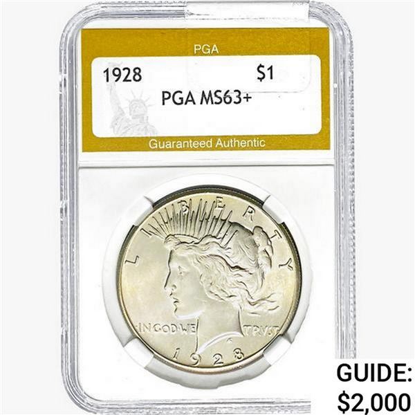 1928 Silver Peace Dollar PGA MS63+