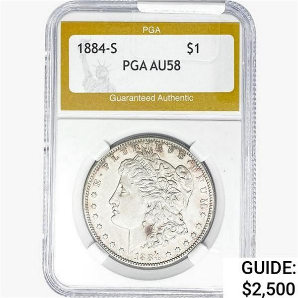 1884-S Morgan Silver Dollar PGA AU58
