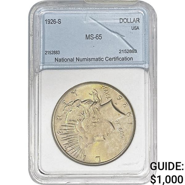 1926-S Silver Peace Dollar NNC MS65
