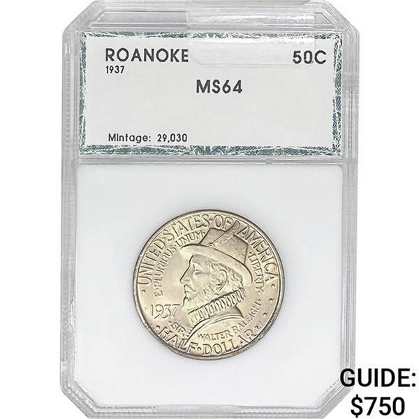 1937 Roanoke Half Dollar PCI MS64