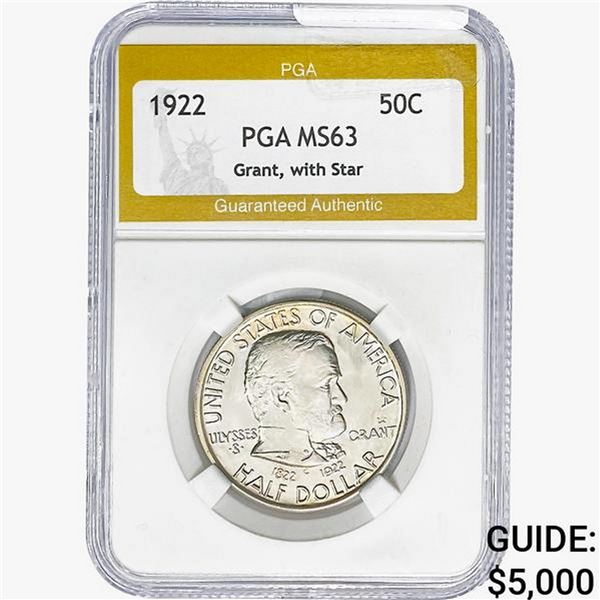 1922 Grant Half Dollar PGA MS63 W/ STAR