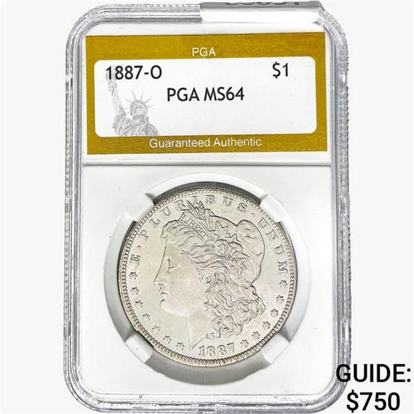 1887-O Morgan Silver Dollar PGA MS64