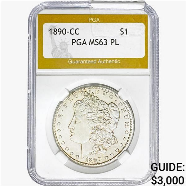 1890-CC Morgan Silver Dollar PGA MS63 PL