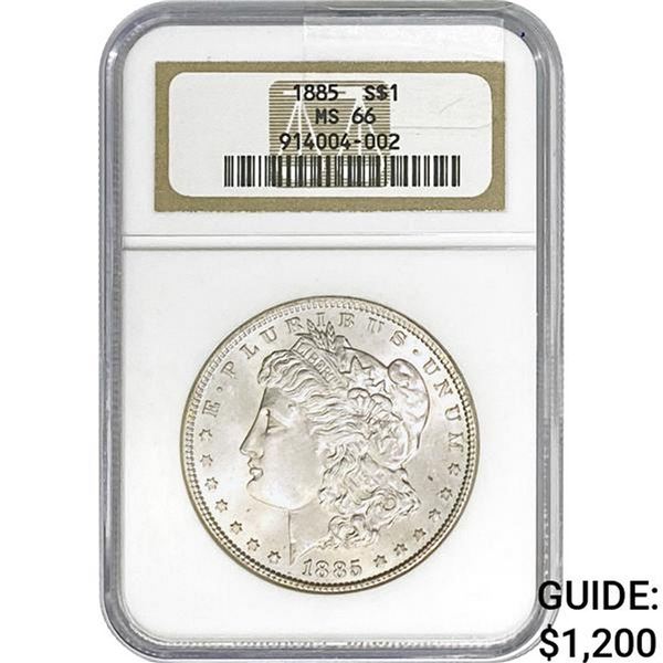 1885 Morgan Silver Dollar NGC MS66