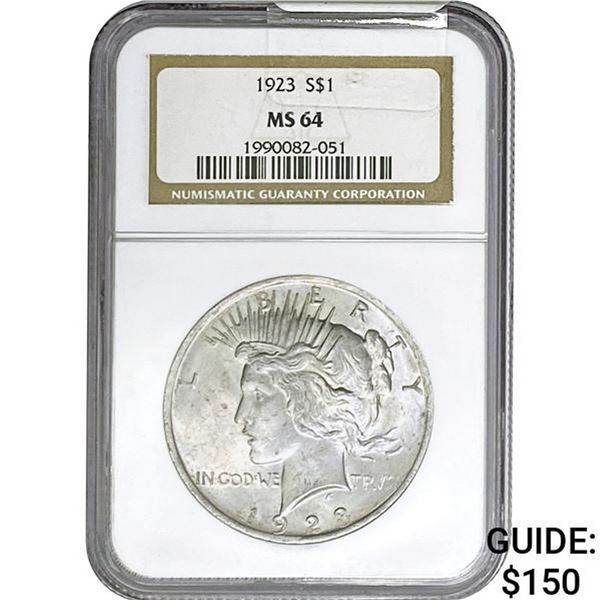 1923 Silver Peace Dollar NGC MS64