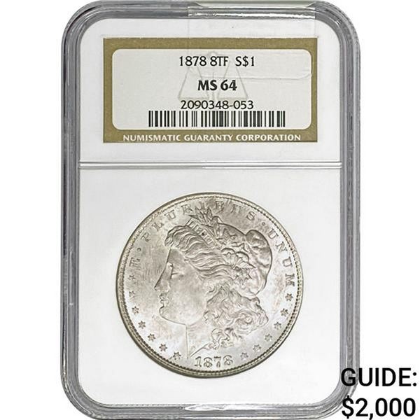 1878 8TF Morgan Silver Dollar NGC MS64