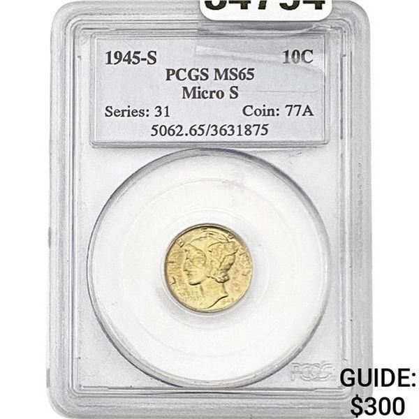 1945-S Mercury Silver Dime PCGS MS65 Micro S