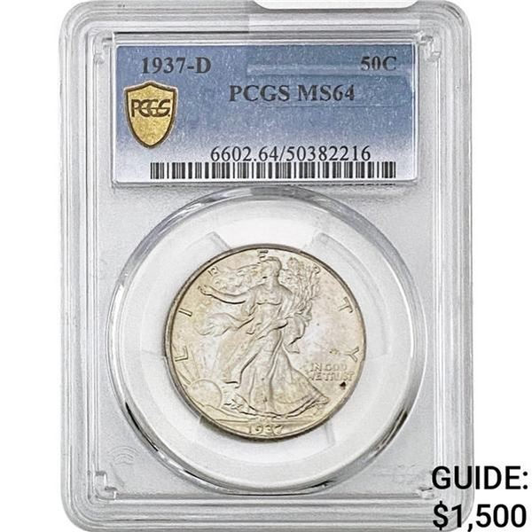 1937-D Walking Liberty Half Dollar PCGS MS64