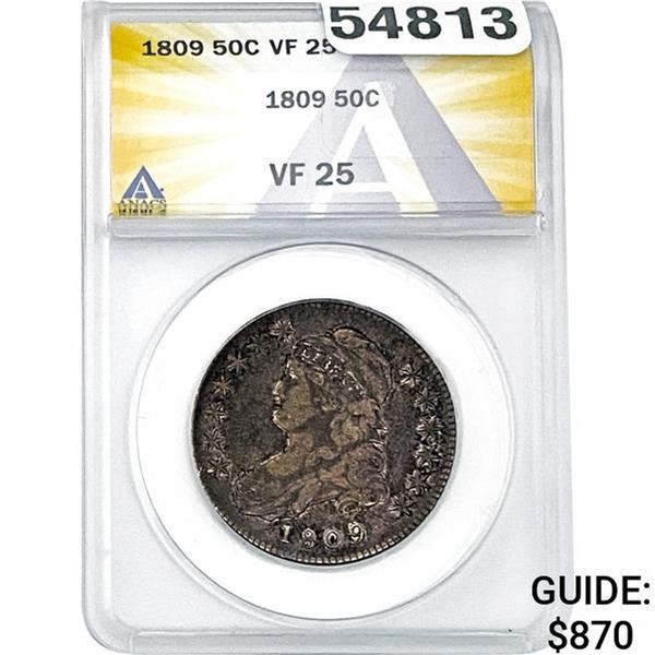 1809 Capped Bust Half Dollar ANACS VF25
