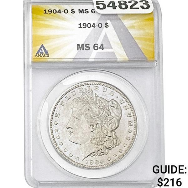 1904-O Morgan Silver Dollar ANACS MS64