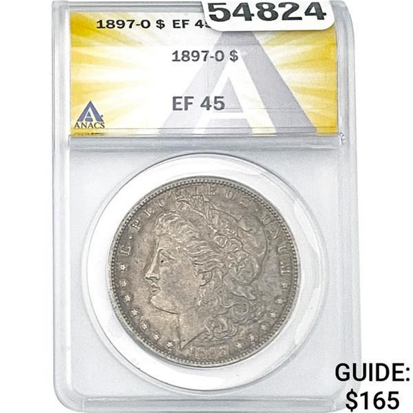 1897-O Morgan Silver Dollar ANACS EF45