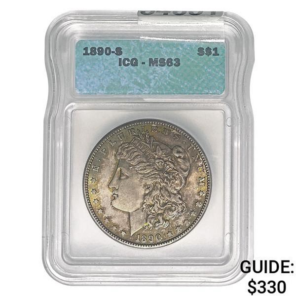 1890-S Morgan Silver Dollar ICG MS63