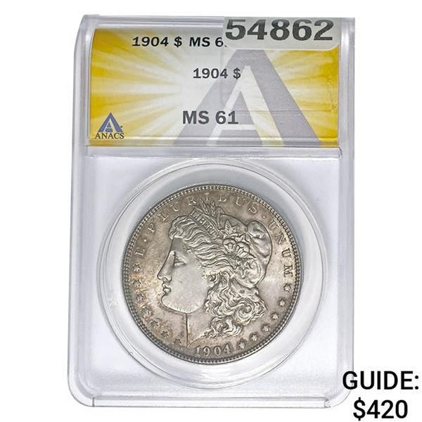 1904 Morgan Silver Dollar ANACS MS61