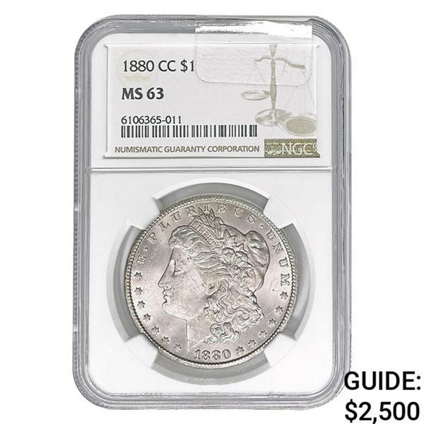 1880-CC Morgan Silver Dollar NGC MS63