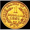 Image 2 : 1851-D Rare Gold Dollar CHOICE BU
