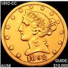 1892-CC $5 Gold Half Eagle CHOICE AU