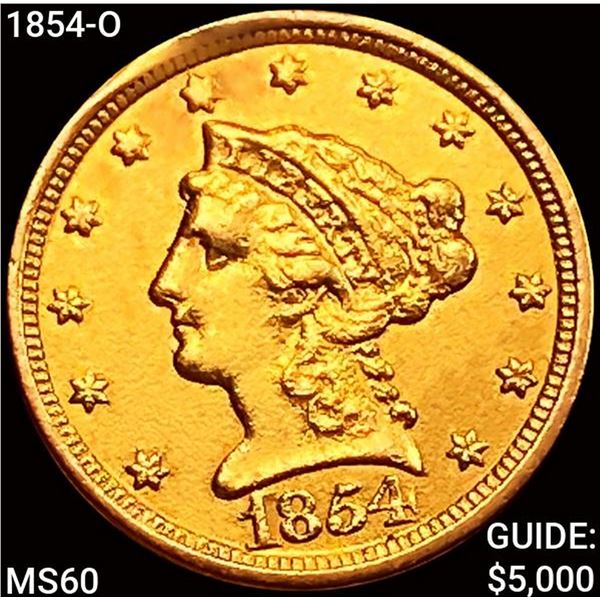1854-O $2.50 Gold Quarter Eagle UNCIRCULATED