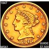 1847 $2.50 Gold Quarter Eagle UNCIRCULATED