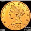 1855 $10 Gold Eagle CHOICE BU