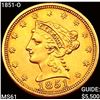 1851-O $2.50 Gold Quarter Eagle UNCIRCULATED