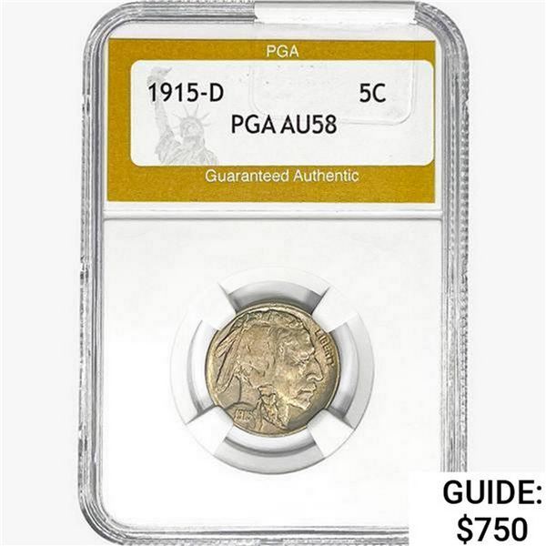 1915-D Buffalo Nickel PGA AU58