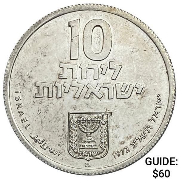 1972 Isreal 10 Lirot 7523oz ASW