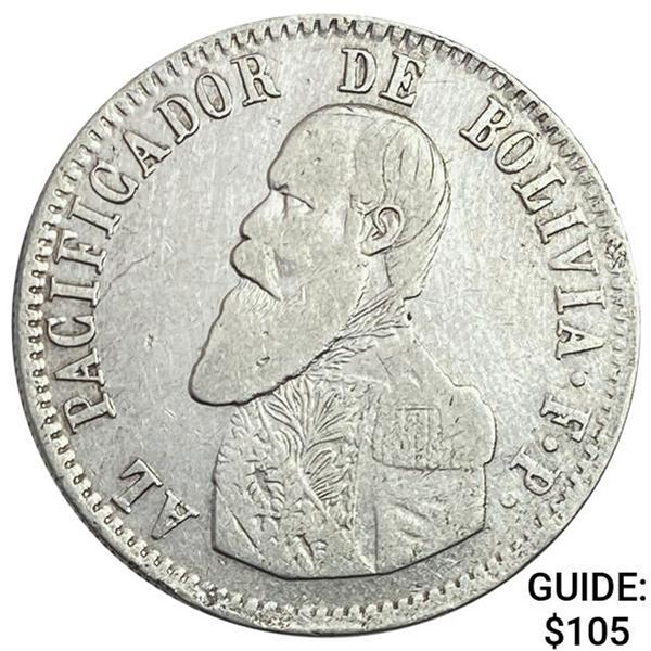 1865 Bolivia Silver Melgarejo