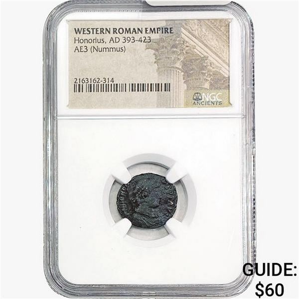 West Roman Honorius, AD 393-423 AE3 Nummus