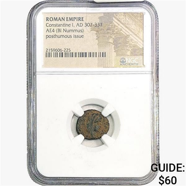 Roman Constantine I, AD 307-337 AE4 BI Nummus