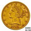 Image 1 : 1903-S $5 Gold Half Eagle UNCIRCULATED