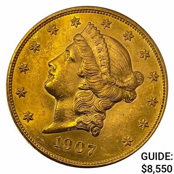 1907 $20 Gold Double Eagle UNCIRCULATED