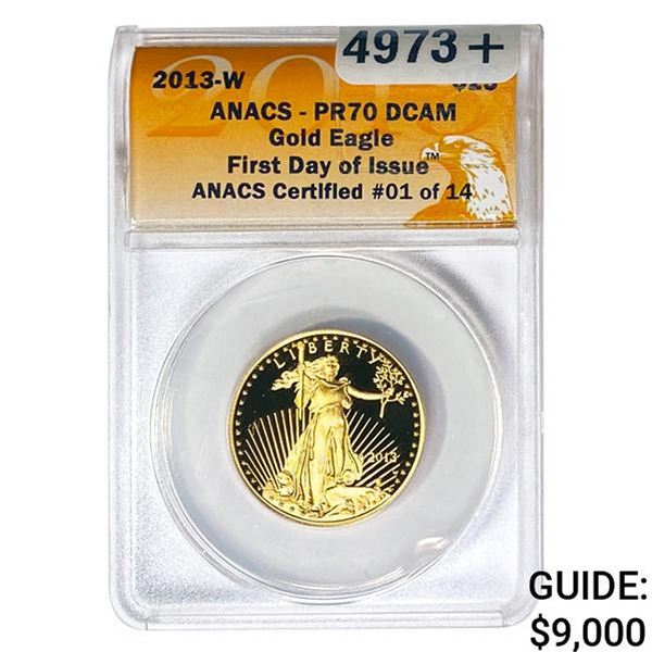 2013-W 1/2oz $25 Gold Eagle ANACS PR70 DCAM