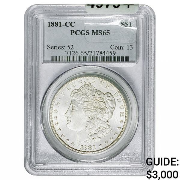 1881-CC Morgan Silver Dollar PCGS MS65